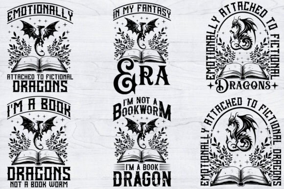 8 Fantasy Book T-Shirt Design Bundle