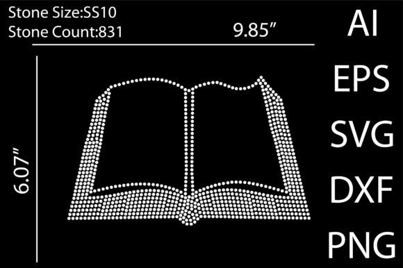 Book Rhinestone Templates Design: Graphics for T-Shirt Designs
