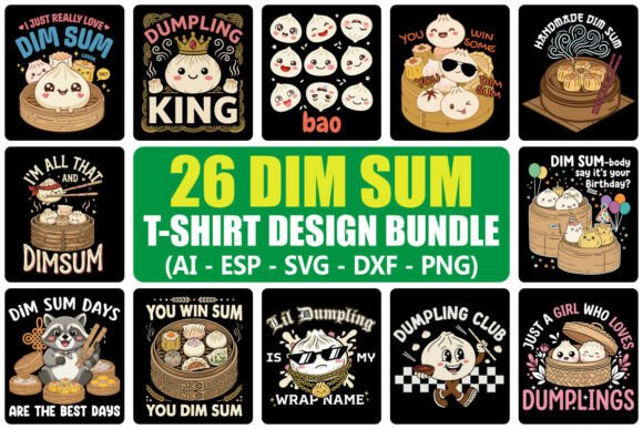 Cute Dim Sum Dumpling Design Bundle