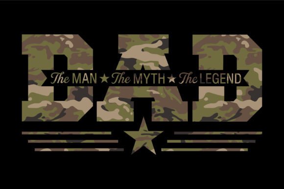 Dad Man Myth Legend Camo Design Graphics