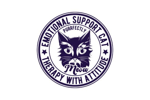 Emotional Support Cat Circle: Graphics & T-Shirt Designs
