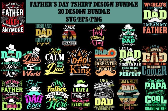 Father's Day Bundle Design: Graphics & T-Shirt Designs