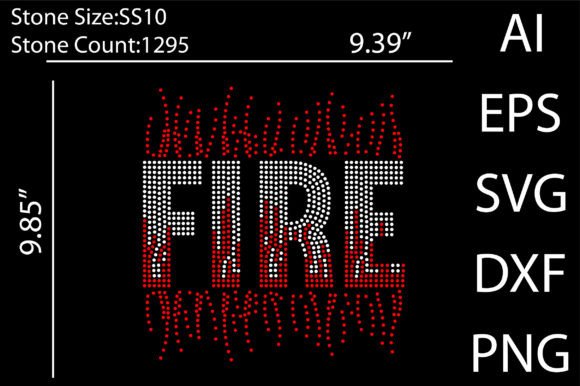 Fire Rhinestone Templates: Bold Graphics for T-Shirt Designs