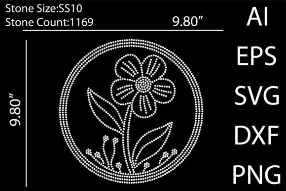 Flower Rhinestone Templates: Graphics for T-Shirt Designs