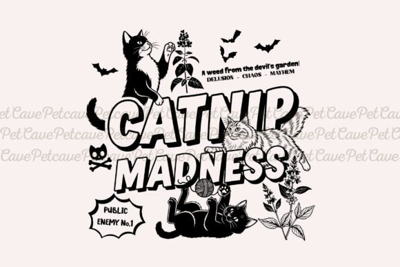 Funny Catnip Vintage Cat Mom PNG Design