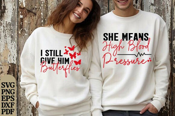 Funny Valentine Couple Shirts Design SVG