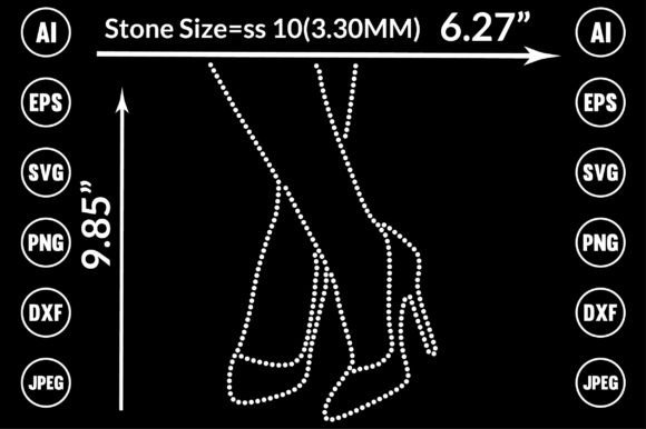 Heel Rhinestone Templates: Premium Graphics for T-Shirt Designs