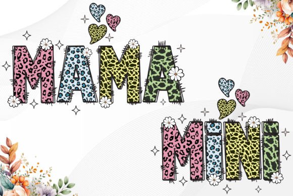 Mama Mini Leopard: Graphics for T-Shirt Designs