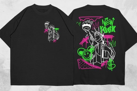 New York Graffiti Graphics for Bold T-Shirt Designs