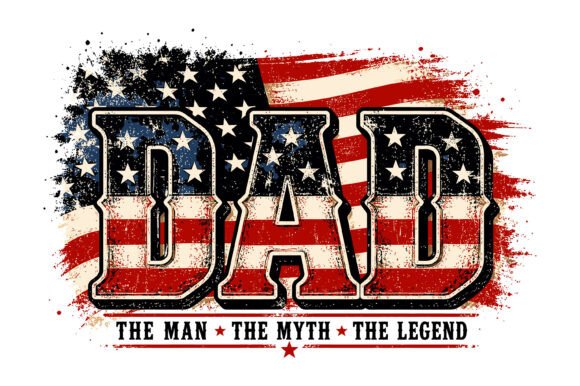 Patriotic Dad Vintage USA Design Graphics