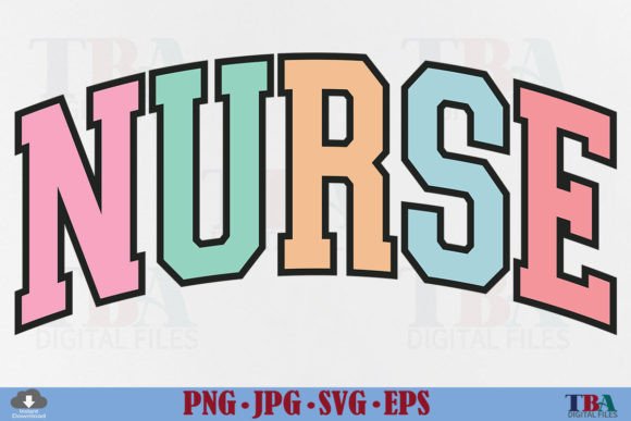 Retro Nurse SVG Nurse PNG Varsity Design