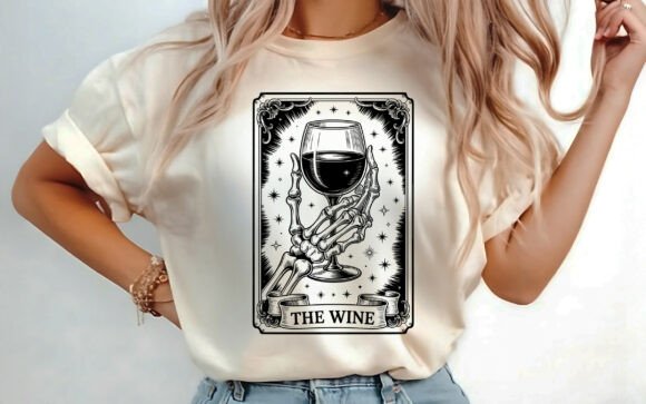 The Wine Tarot Card T-shirt Design SVG