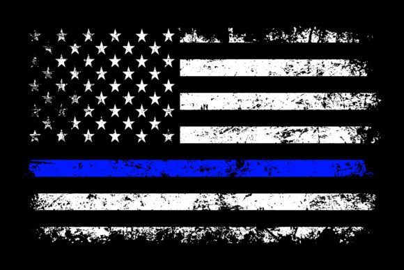 Thin Blue Line Flag: Graphics for T-Shirt Designs