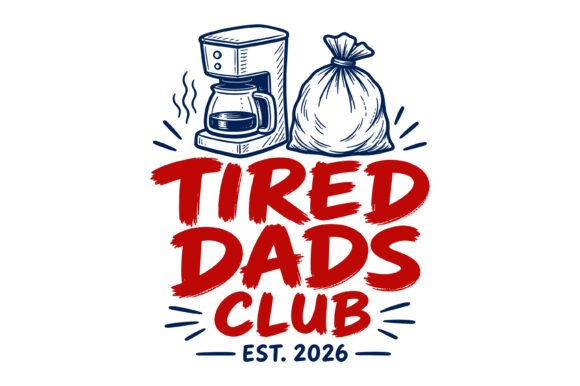 Tired Dads Club Coffee T-Shirt Design