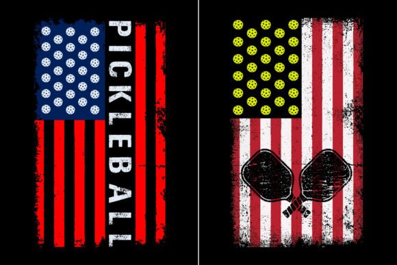 USA Flag Pickleball Design: Graphics for T-Shirt Designs