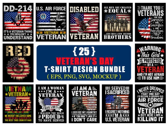 Veteran’s Day T-Shirt Design Bundle