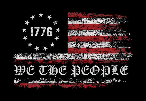 We the People Patriotic Flag Design: Graphics for T-Shirt Designs