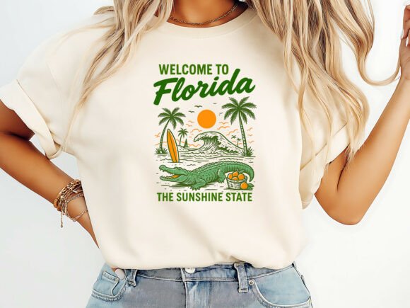 Welcome to Florida Summer T-Shirt Design Graphics